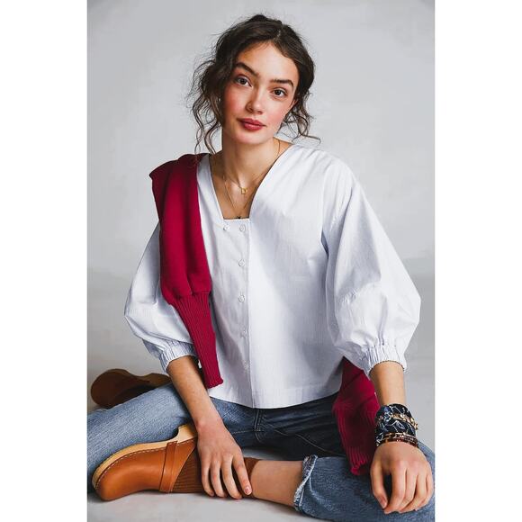 Harshman Lilian 100% Cotton White Shirt NWT Size XS - Picture 3 of 3